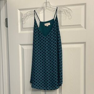 LOFT Teal Starburst Print Spaghetti Strap Camisole